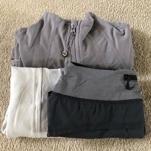 Lululemon lot 1 define jacket, tank and shorts